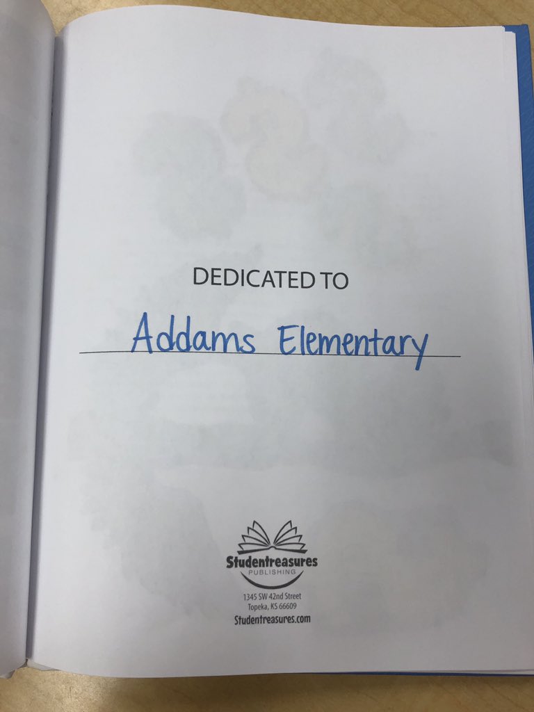 AnnieMeinberg's tweet photo. Our @Scholastic student treasures book came in today! We are published authors π€ Woohoo! #5thGradeExplorers #AddamsLearners https://t.co/EB2nvBtMOK