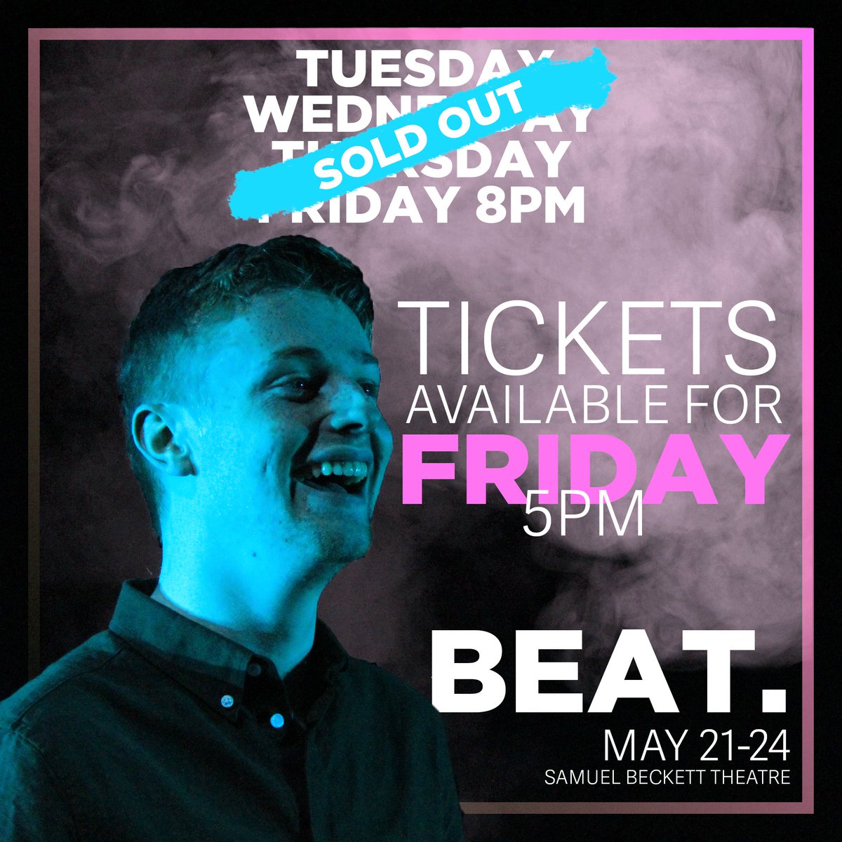 beatfullstop's tweet photo. EVERY performance of BEAT. is sold out except FRIDAY at 5pm. Don’t miss your final chance to see BEAT. 

Tickets from €14: https://t.co/1ocAaVNWa5 https://t.co/9vGjAb5yy3