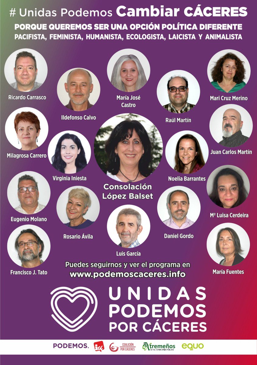 coalicionxcc's tweet photo. Que tu voto sea por Cáceres. 
#UnidasPodemosCambiarCáceres https://t.co/nMhbmXWVVy