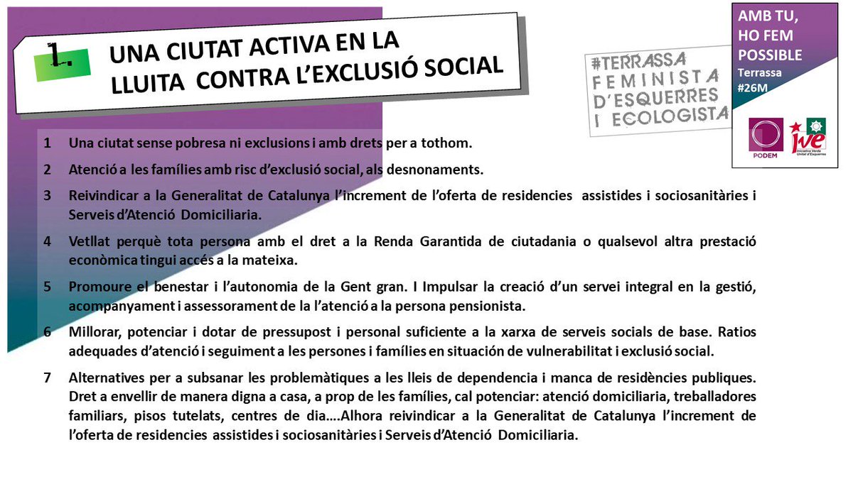 ICV_terrassa's tweet photo. #16PROPOSTESperTerrassa #Terrassa26M #PodemIVE @EUiA_TRS @IveTerrassa https://t.co/at5XfJ2em9
