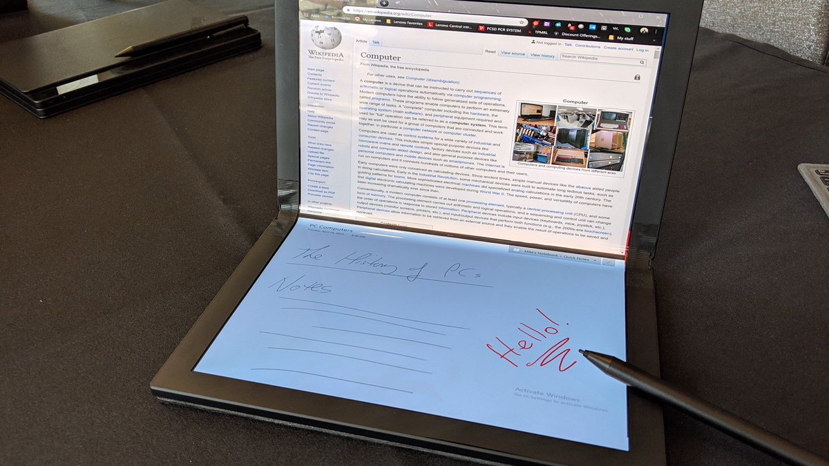 mattcodrington's tweet image. There is a number of phone vendors talking about releasing foldable screens on new phones in coming months which is exciting, but what if you could have a notebook with a foldable screen....#endlesspossibilities!!

#foldable #whatif #notebook #lenovo 

medium.com/onethird/lenov…