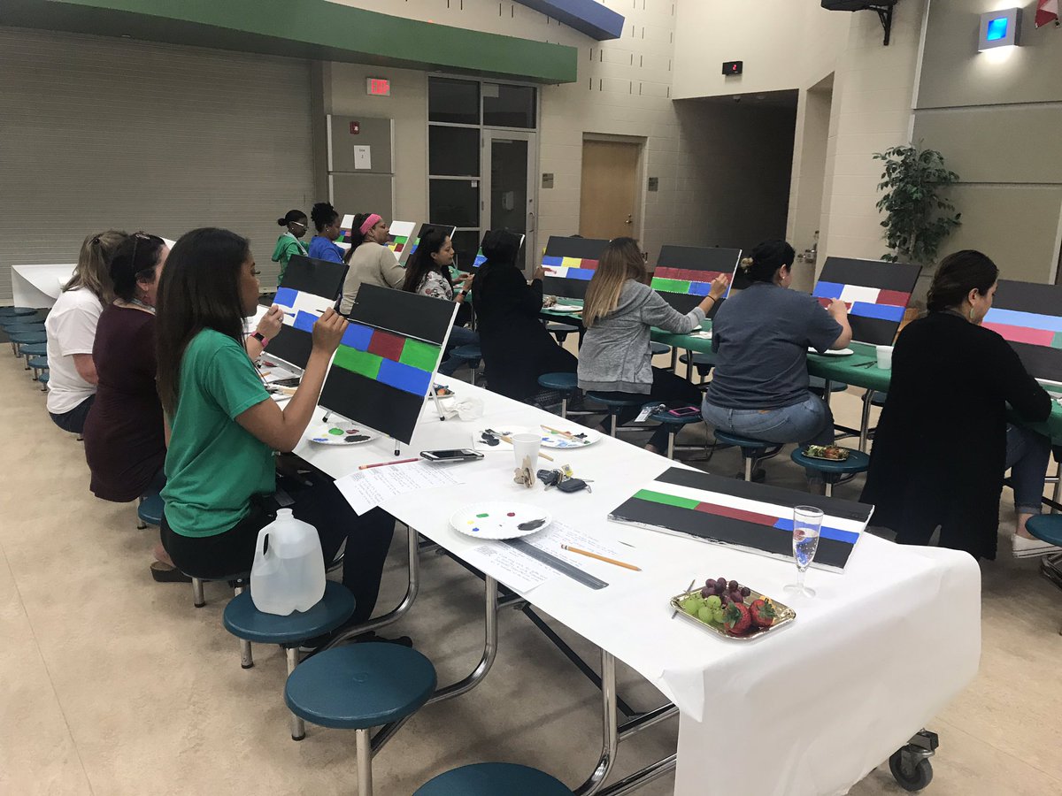 garrettgators1's tweet photo. Our staff enjoyed Painting with Ms. Shanklin today! https://t.co/rGu8V5jxc2