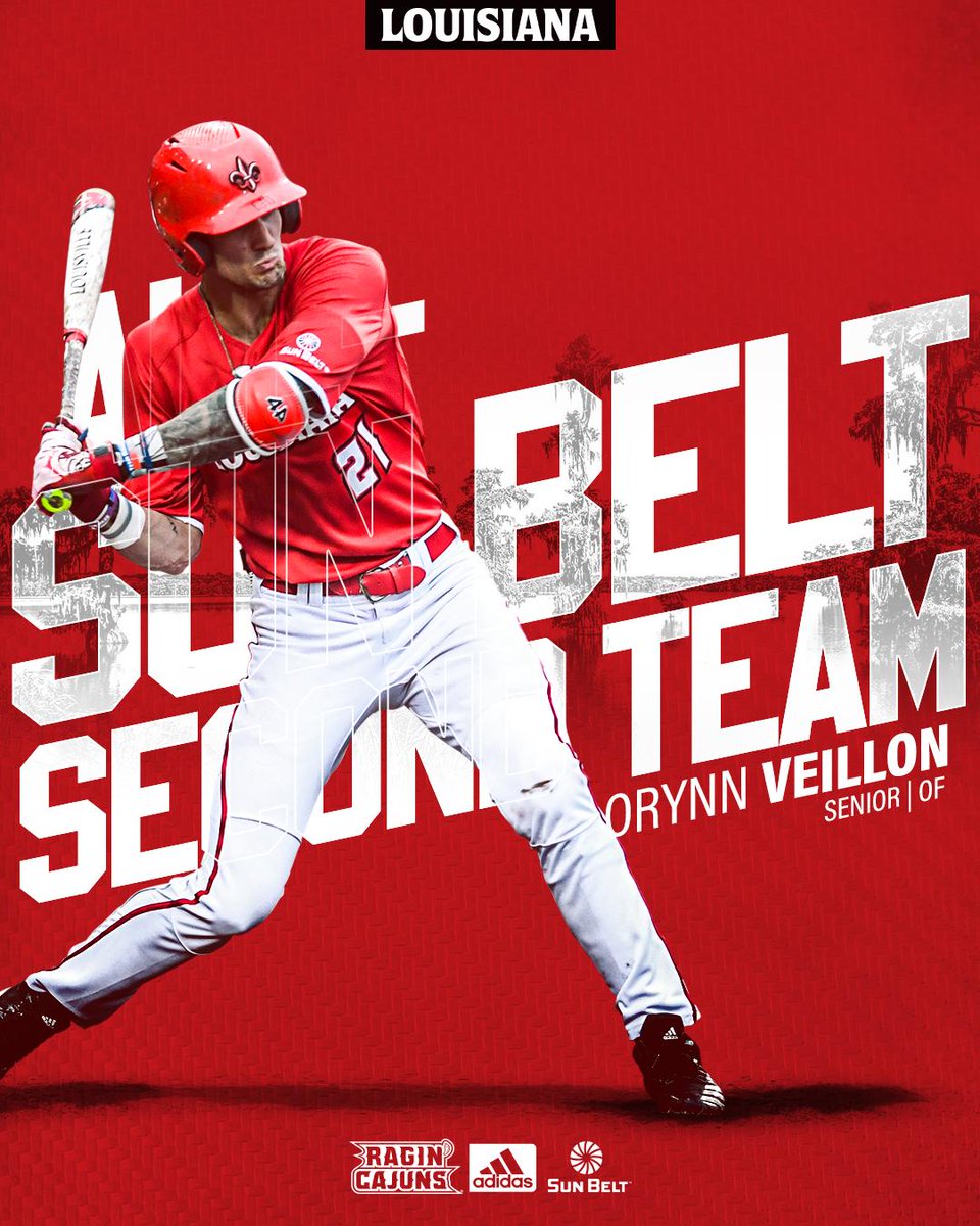 RaginCajunsBSB's tweet photo. 🏅 @SunBelt Second Team... outfielder ORYNN VEILLON! 

📈 .303 AVG 
✌️ 11 2B 
👌 4 3B 
💥 11 HR 

Congratulations, @Orynn24! 

#GeauxCajuns | #RiseAbove https://t.co/OMDpTvWdCj