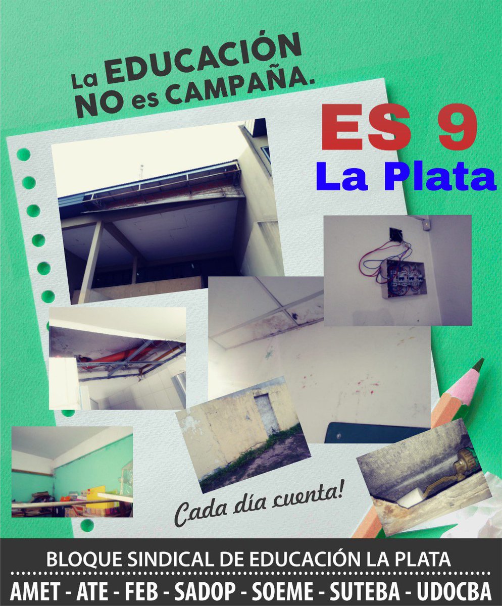 UDocBA_LP's tweet photo. 20/05/19
E S N ° 9 LA PLATA
UDOCBA La Plata y ATE en el marco del Bloque Sindical de Educación vistaron la sede de la E S N 9 de Olmos, en virtud de los reclamos edilicios manifestados por la comunidad educ.
#CadaDiaCuenta
#VidalEsResponsable
#GarroEsResponsable
@udocbacentral https://t.co/v8mGC3lrne