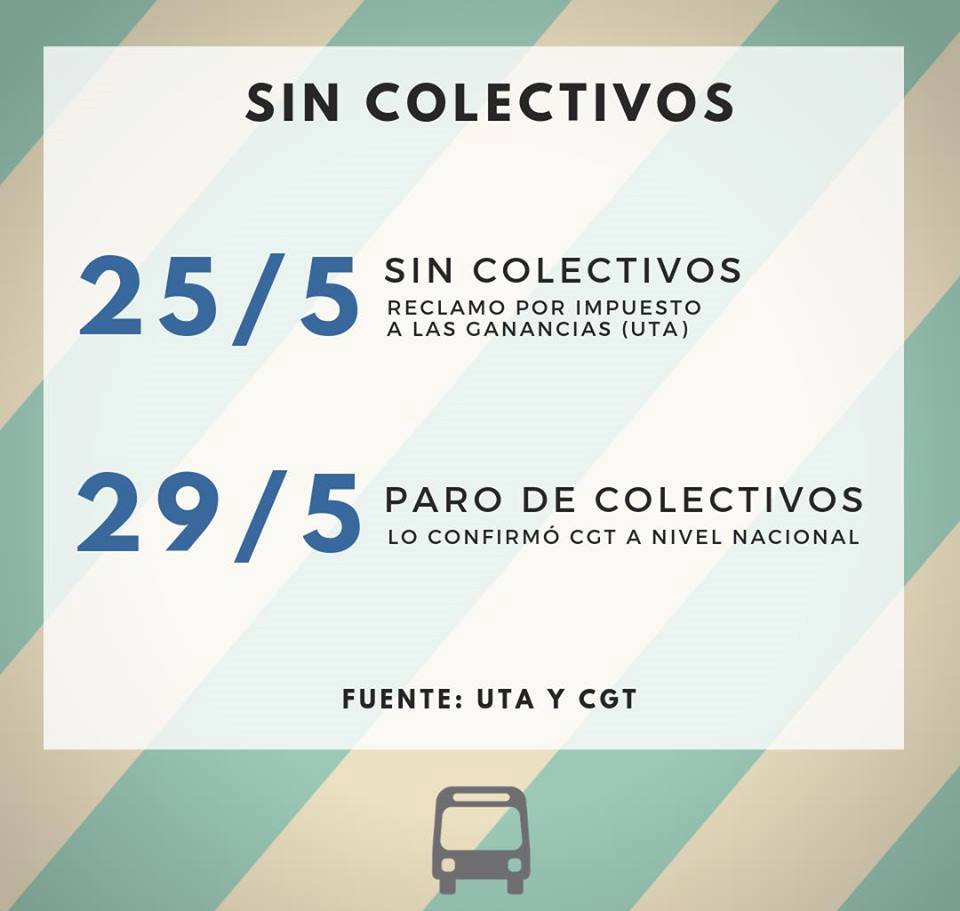 TafiTravel's tweet photo. [ Importante ]

Días y razones por las que no habrá colectivos:

https://t.co/KfJxIyAlkQ 

#Paro #Mayo #25May #UTA  #Colectivos #Micros #LargaDistancia #Omnibus #Locales  #Argentina #Gremio #Trabajador https://t.co/GkgrYyXtBP