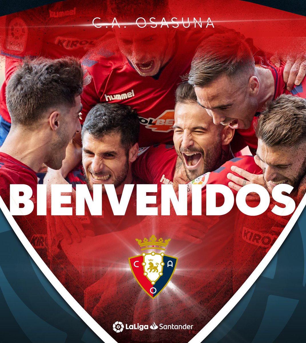 LaLiga's tweet photo. O - rgullo
S - uperación
A - dmiración
S - obresaliente
U - nión
N - avarra
A - SCENSO

¡@CAOsasuna vuelve a #LaLigaSantander dos temporadas después! ✨🔥

🙌❤ ¡ENHORABUENA! ❤🙌 https://t.co/Hxm0fgGb0A