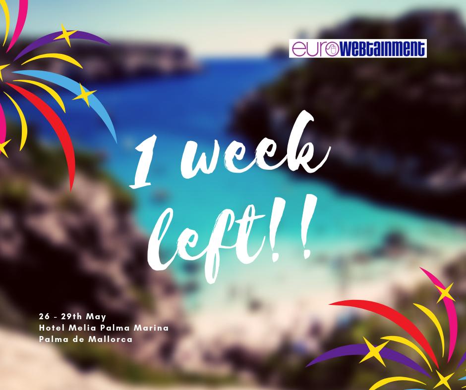 EWT_Eurowebtain's tweet photo. Pack your bags, grab your hats and your sunscreen, the Eurowebtainment is less than a week away! 🌞 Register today ➡️ https://t.co/zsw7mTFPsb
#eurowebtainment2019 #onlineentertainment #adultindustry #affiliatemarketing #mobileadvertising https://t.co/v3JFyvtu2x