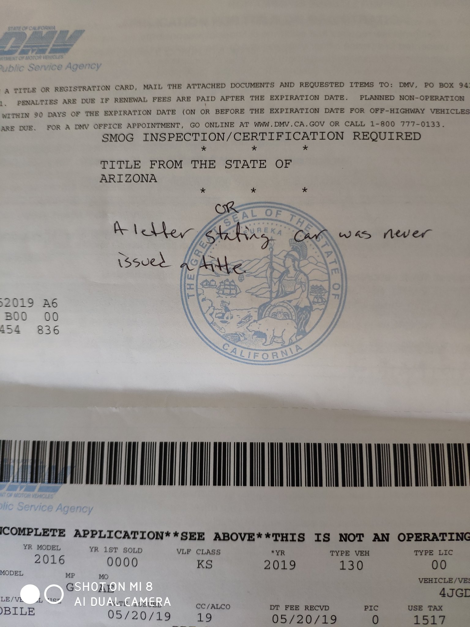 CA DMV on Twitter "TAOZHONG888 We would like to assist you. Please