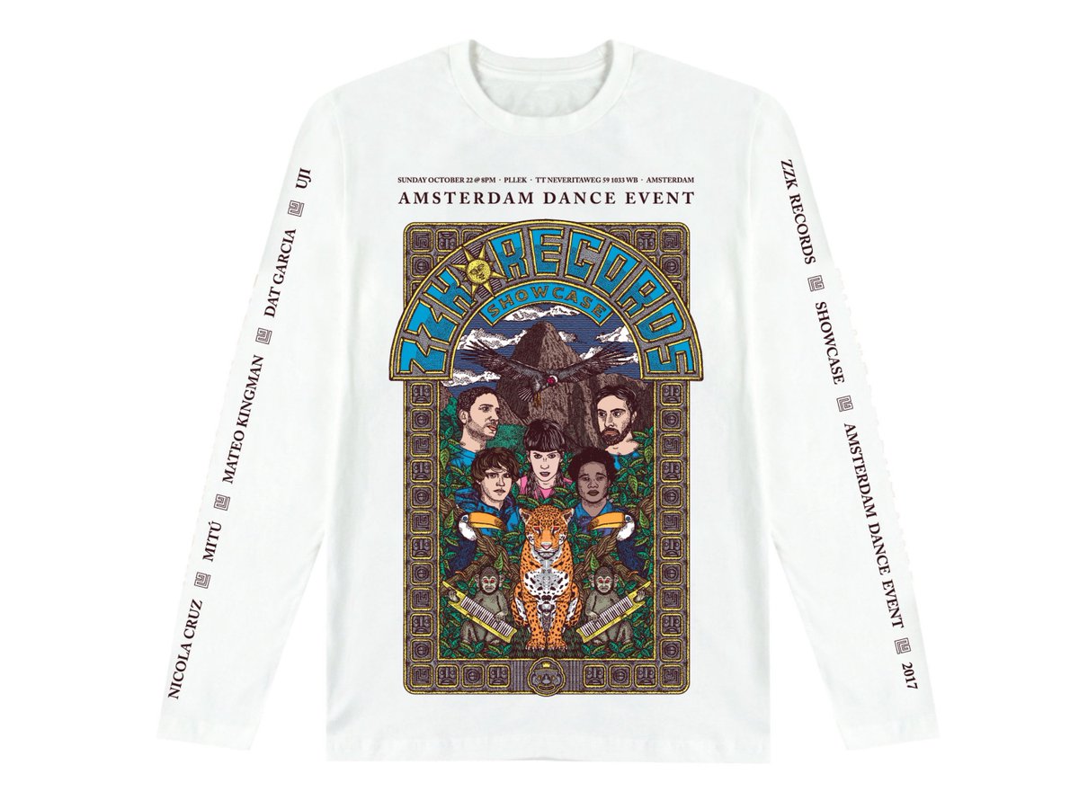 zzkrecords's tweet photo. #Freshcore designed image for the 2017 Amsterdam Dance Event @ADE_NL ZZK Showcase. 

This shirt features printed sleeves with the artists names! #NicolaCruz @MituMusic @MateoKingman @datgarcia #Uji

Get one here:

https://t.co/ffAvLdhp65 https://t.co/jRcZQlaIMq