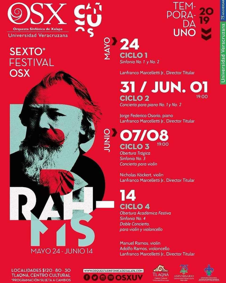 EmbajadoresOSX's tweet photo. Esta semana comienza el Sexto Festival OSX, dedicado a Brahms!
Estamos listos para vivirlo. 
Nos vemos en Tlaqná!
Te esperamos.
#TodosSomosOSX
#OSX90años https://t.co/OUt2VPpB7f