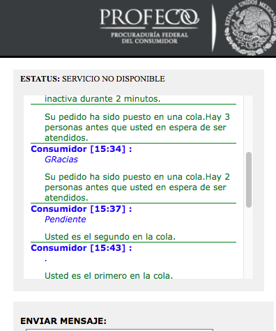 JPSibillaT's tweet photo. Ahora quiero denunciar a @Profeco, pues estuve intentando comunicarme a la delegación Tabasco, y resulta que "ya vamos de salida joven". Me contacté por 0-1800, y no hay ejecutivos en más de una hora. Me contacté por el chat, tras esperar 40 min, convenientemente "se desconecta" https://t.co/aGl8NI30IL