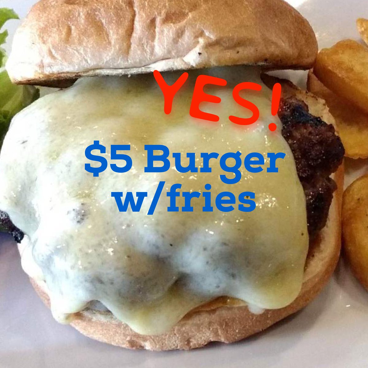 City_Streets's tweet photo. Burgers and Beers Monday! Bar Special $5 Burger & fries tonight!! #barareaonly #toppingsextra #bevpurchreq #eatinonly #mondaythoughts https://t.co/FAJLJzXH7X