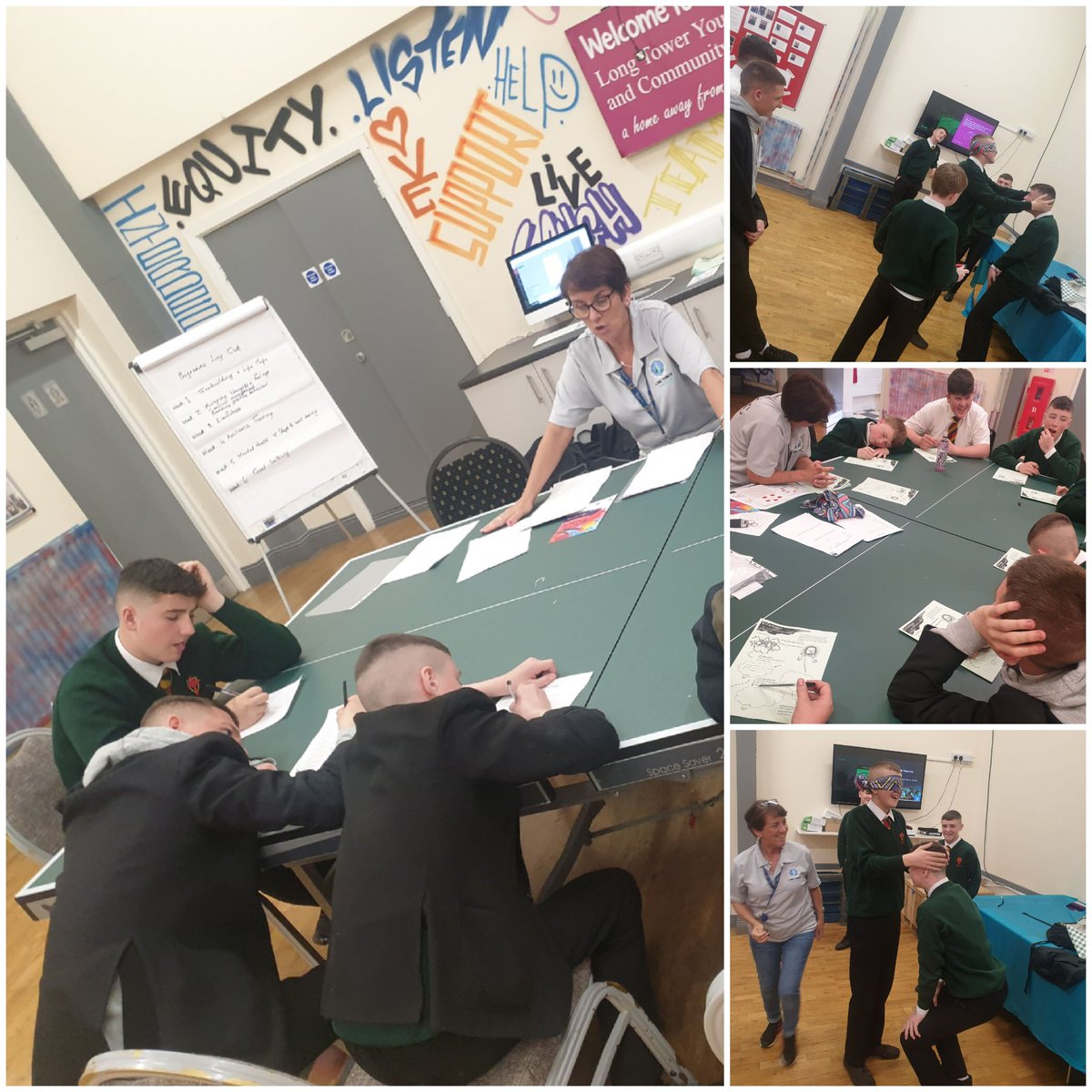 Week 1 of @StJosephsDerry resilience programme. Today we discussed the programme layout, did baselines, contract & starting their lifemaps. #youthworkworks #informaleducation @YcTower @kee_arlene @AllianceWork  @Stephen_Derry