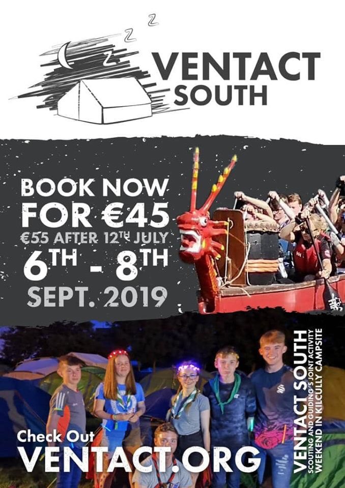 VentactSouth's tweet photo. Ventact Prices Confirmed!

Make sure that you get the early bird price €45 before the 12th of July! €55 afterwards places strictly limited this year!

@ScoutingIreland @IrishGirlGuides @CGIGirlGuides @clare_scouts @southernprovin1 @VentureScoutsIE  @helenchicken @EmilyMcCann13 https://t.co/graLGDiM58
