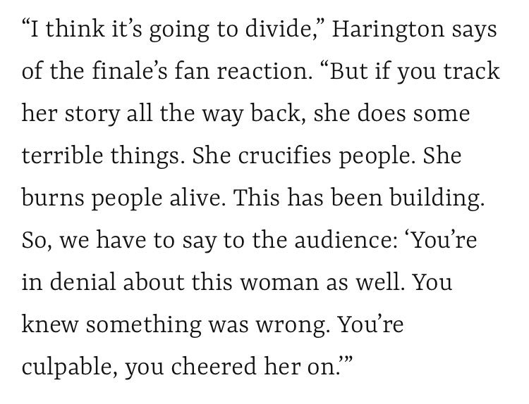 fienchen_b's tweet photo. Kit straight out admitting in between the lines that Jon (and Tyrion as well) were used as blabbering plot devices and mouthpieces to hold up a mirror for the audience and to make them realize that maybe cheering for this character was kinda problematic is absolutely sending me. https://t.co/eChknF2RxS