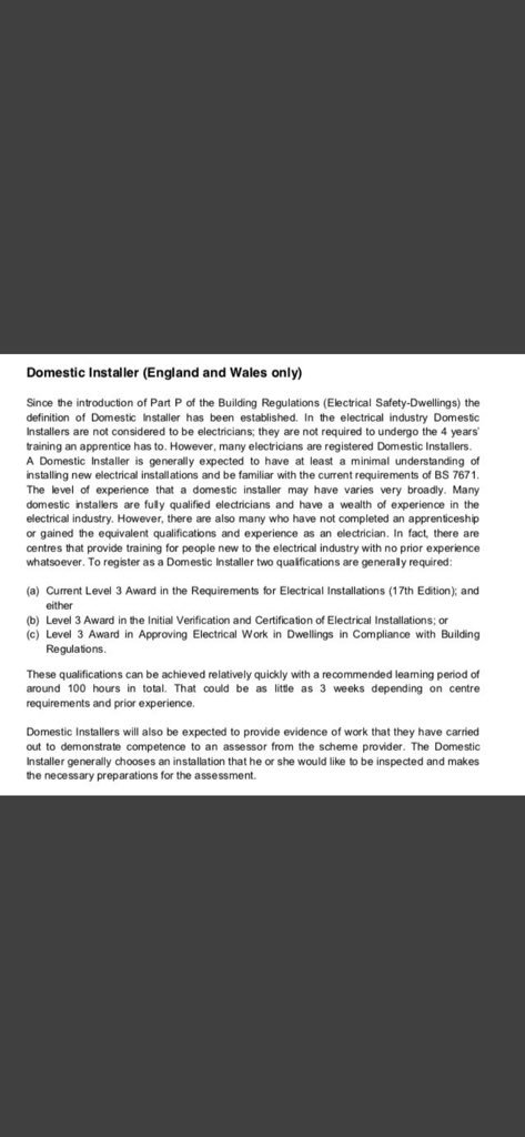 @DansTheEngineer <a href="/changepartP/">Raise awareness</a> When competing with non-electricians what’s to be expected. Mrs Smith employing a cheaper person assuming they’re a spark when we all know the truth. How can a time served spark compete with an 18 day???