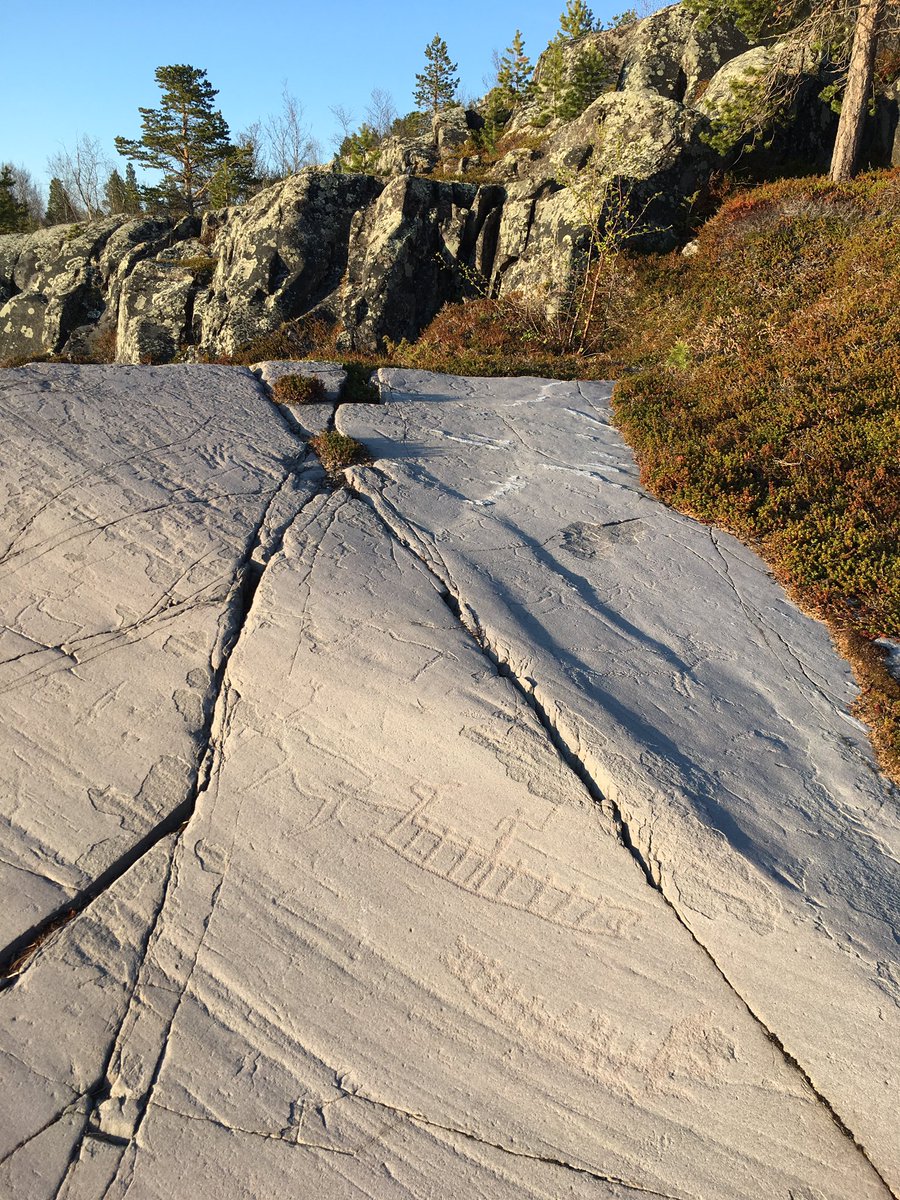 The first day of  fieldwork this season included an evening vist to the world heritage rock art site at Alta, arctic Norway. #rockart #worldheritage
