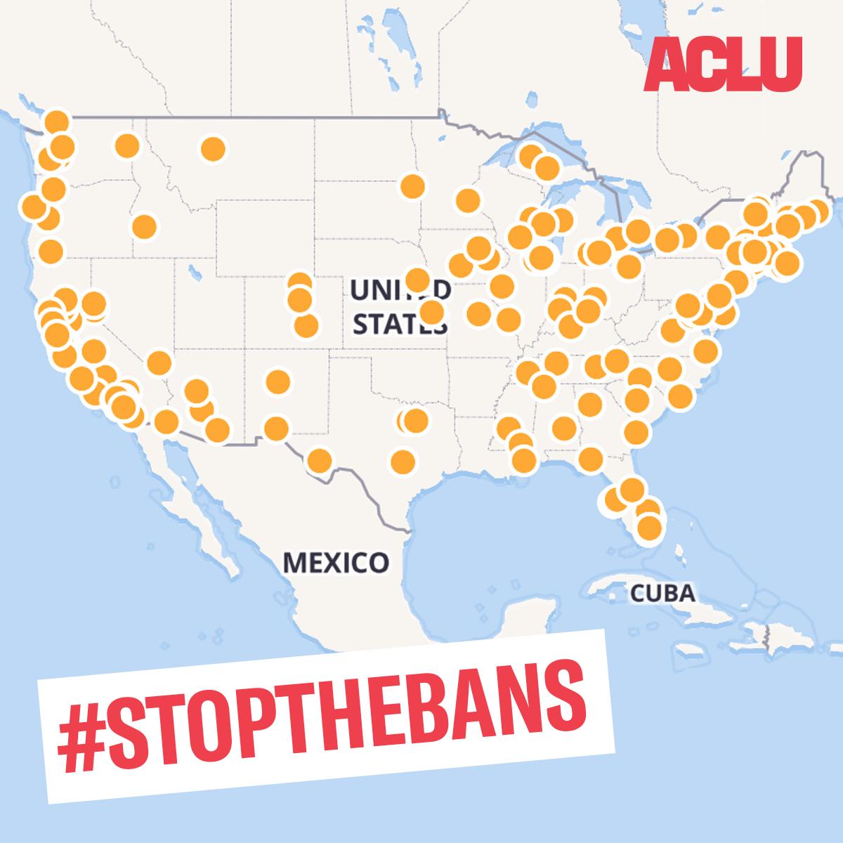 Every dot on this map represents a different protest happening to #StopTheBans ✊

We'll be joining marches from coast to coast in today's national day of action. Politicians, take notice: If you come for our reproductive freedom, you'll have to get through ALL of us.