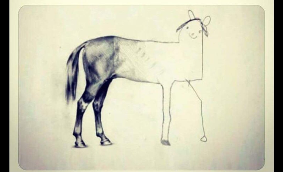 Мем про рисунок лошади