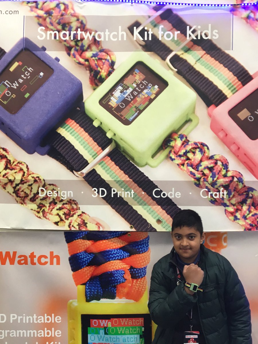 We met Omkar Govil-Nair, the 12-year-old creator of the O Watch, this past weekend at #makerfaire. The O Watch is a programmable smartwatch kit used to introduce kids to STEM and coding. <a href="/IoT4Kids/">Omkar Govil-Nair</a>