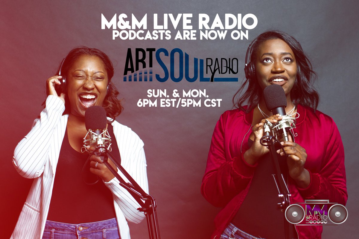 MMLiveRadio's tweet photo. ๐ฃ๐ฃBIG NEWS! BIG NEWS! Weโre so excited to announce that you can now listen to M&M Live Radio on @artsoulradio! AND GUESS WHAT!? You can go to https://t.co/fOgVRtodam & listen to M&M Live Radio RIGHT NOW! ๐ Go to their website & tune in! #MMLiveRadio #MeesaAndMeah #ArtSoulRadio https://t.co/JizKWztV9c
