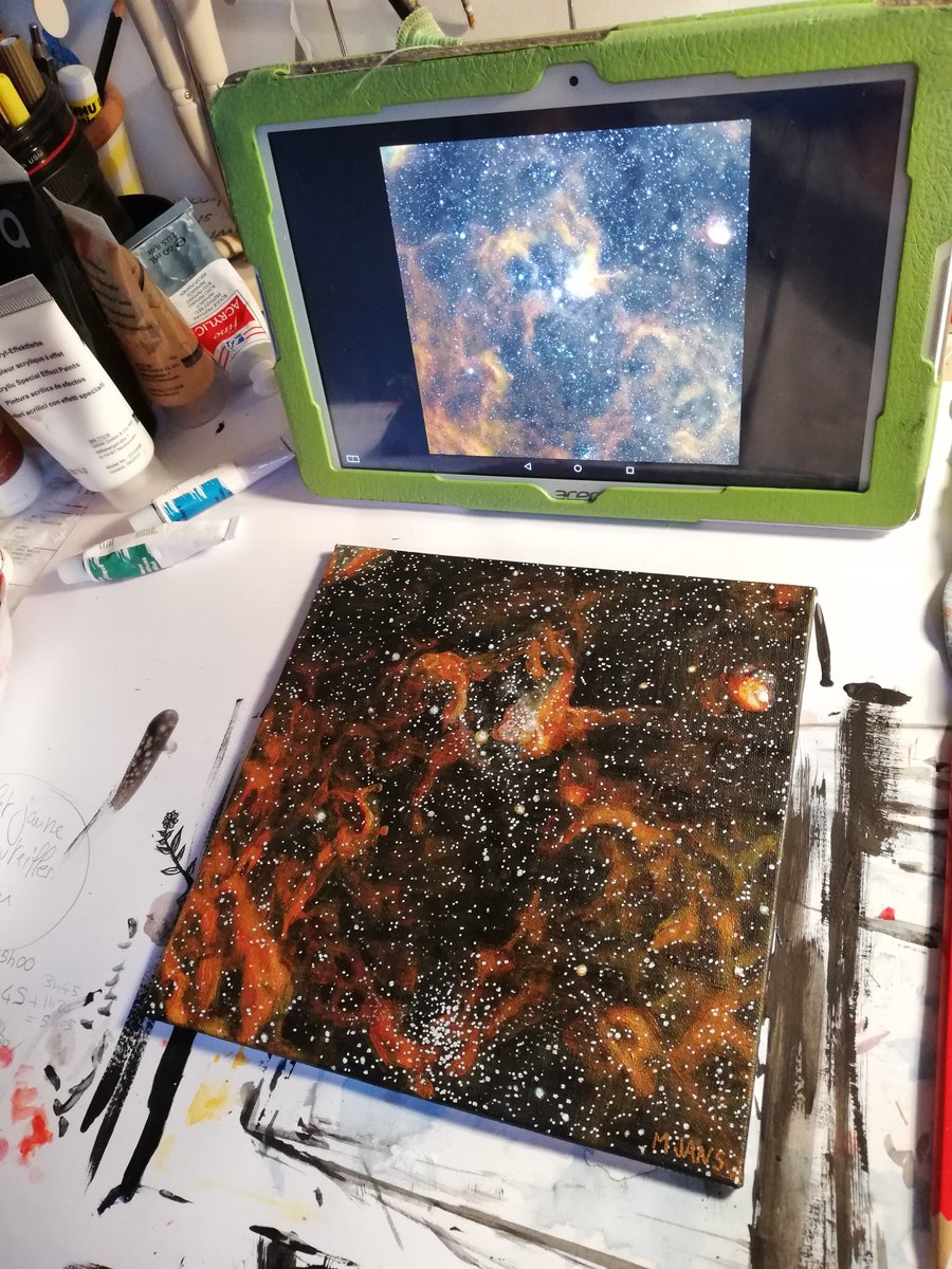 JansMailys's tweet photo. #artwork #painting #nebula #spidernebula #acrylic #stepbystep #astronomy https://t.co/fithkL7x5Z