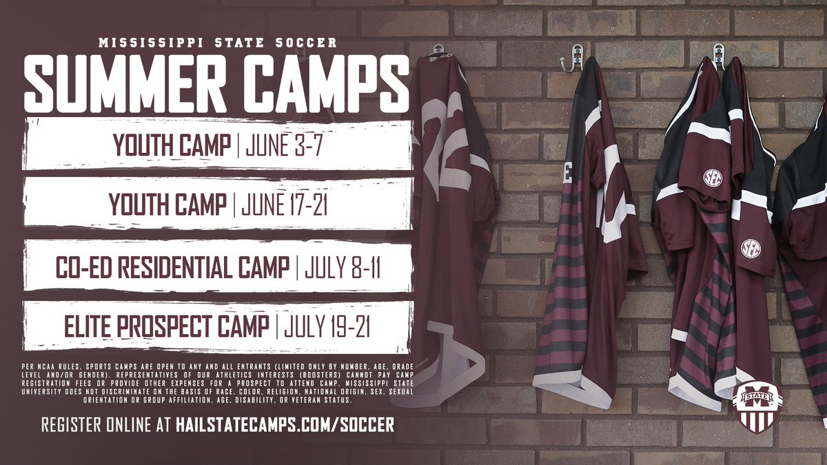 HailStateSOC's tweet image. Summer camps are just around the corner! We can't wait to welcome you to Starkville!

#HailState🐶
