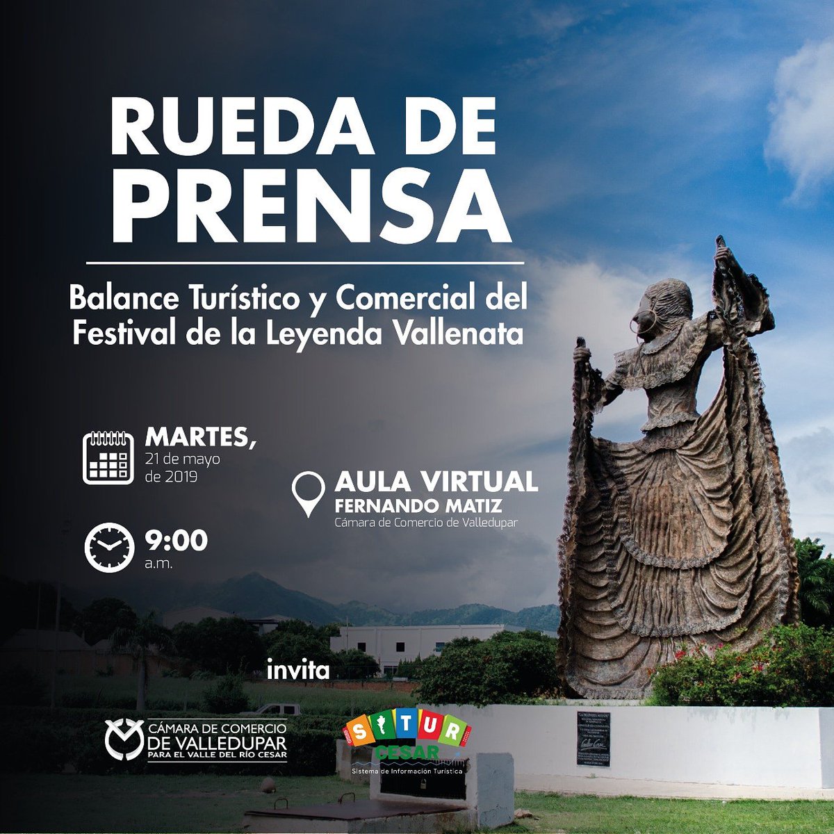SiturCesar's tweet photo. En la Biblioteca de la Cámara de Comercio de Valledupar se llevará a cabo la socialización de resultados de las encuestas hechas a turistas en el Festival Vallenato 2019 por @SiturCesar
#FestivalVallenato #Turismo #Valledupar #SITURCesar
@FESVALLENATO https://t.co/JxsX1Gj7nX
