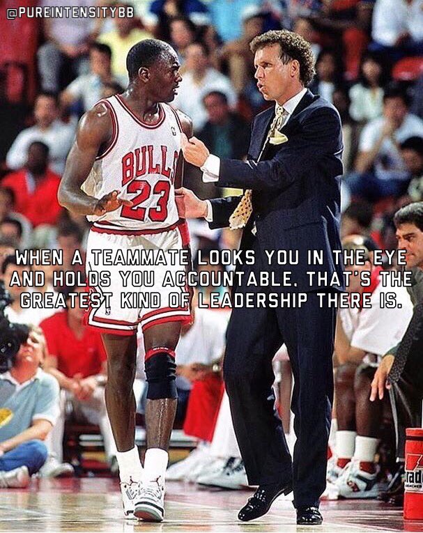 PureIntensityBB's tweet photo. When a teammate looks you in the eye and holds you accountable, that’s the greatest kind of leadership there is - Doug Collins https://t.co/gxDBz5W6G5