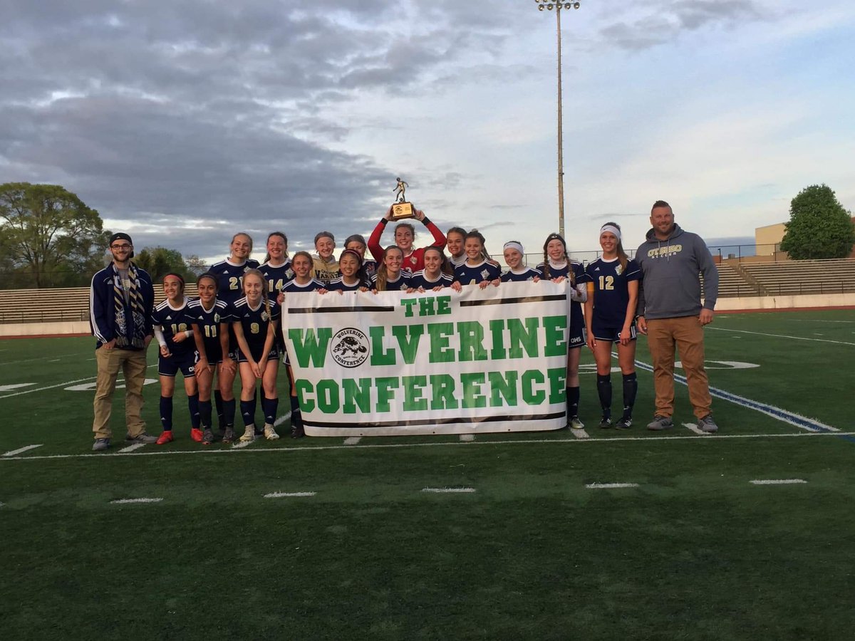 OtsegoVGSoccer's tweet photo. A flick on header from Cait Kitchen in the 5th minute holds up for your Dawgs to bring home a second straight @WolverineConf title! 

@mattirayman44 was an absolute stud, making 8 saves to earn her 11th clean sheet of the year! She's just 2 off trying the school record! https://t.co/Q6kgwbSmtb