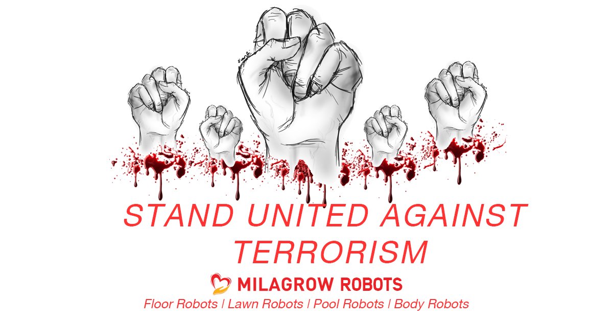 MilagrowRobots's tweet image. Stand United against terrorism.  #AntiTerrorismDay
#MilagrowRobots #FloorRobots #Robovacs #CleaningRobots #RoboticVacuumCleaner #VacuumCleaner #FloorCleaner FloorCleaningMachine zurl.co/wkaZ0