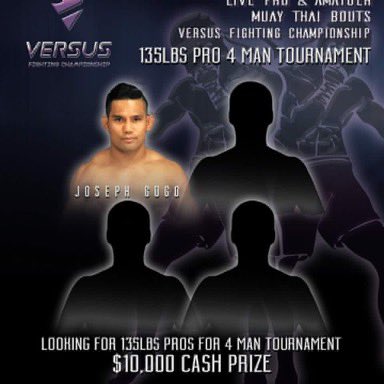 fighting_vs's tweet photo. Excited to announce that our first #muaythai competitor for the four man one night tournament  @ViejasCasino is the “iron Assasin” Joe Gogo! https://t.co/59nQ45sNV9