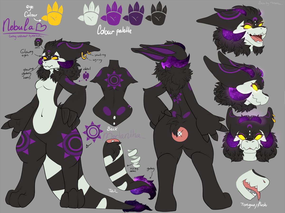 merlantha_'s tweet photo. Heck yes i've finished my ref sheet for nebula
Base and character by me
#wickerbeast #wicker #nebula #kingbeast #refsheet #furry #furryart #anthro https://t.co/qMU7RZVv0h