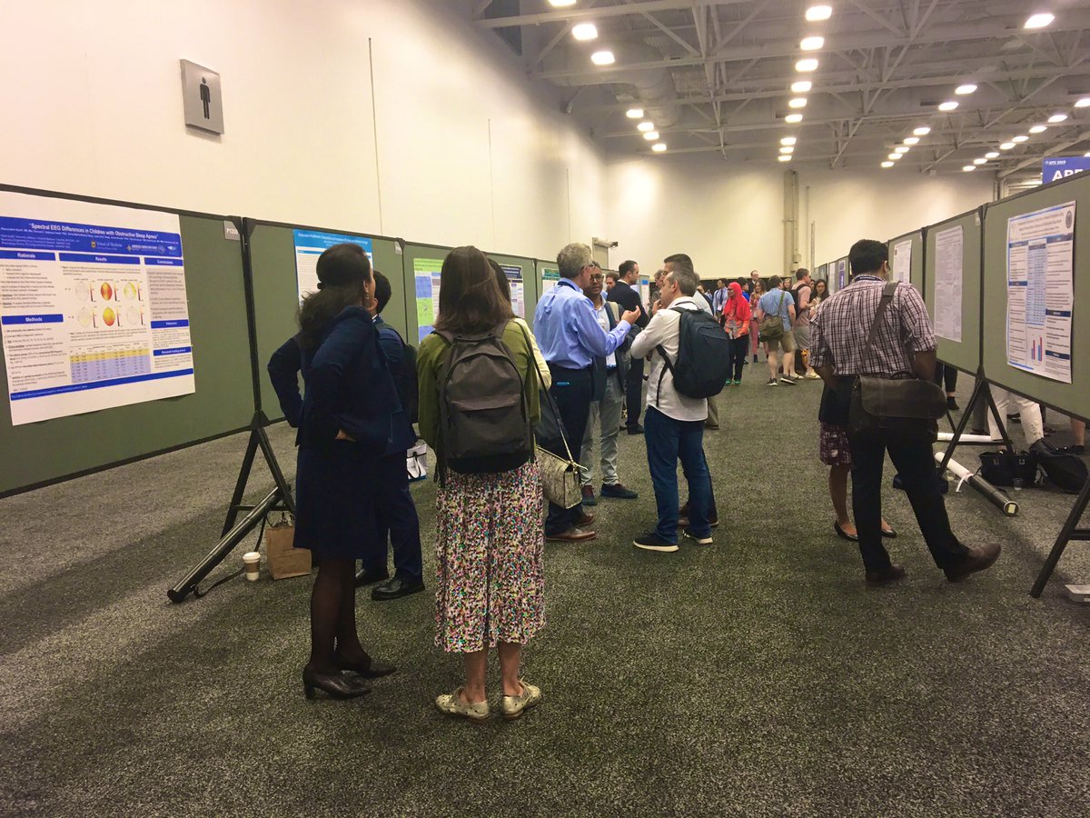 MollyBillings2's tweet photo. Hearing great science & feeling energy of awesome sleep researchers. Great turnout at posters despite farthest corner of conference center #ats2019 @ATSSRN #atscommunity https://t.co/qWmG609nYL