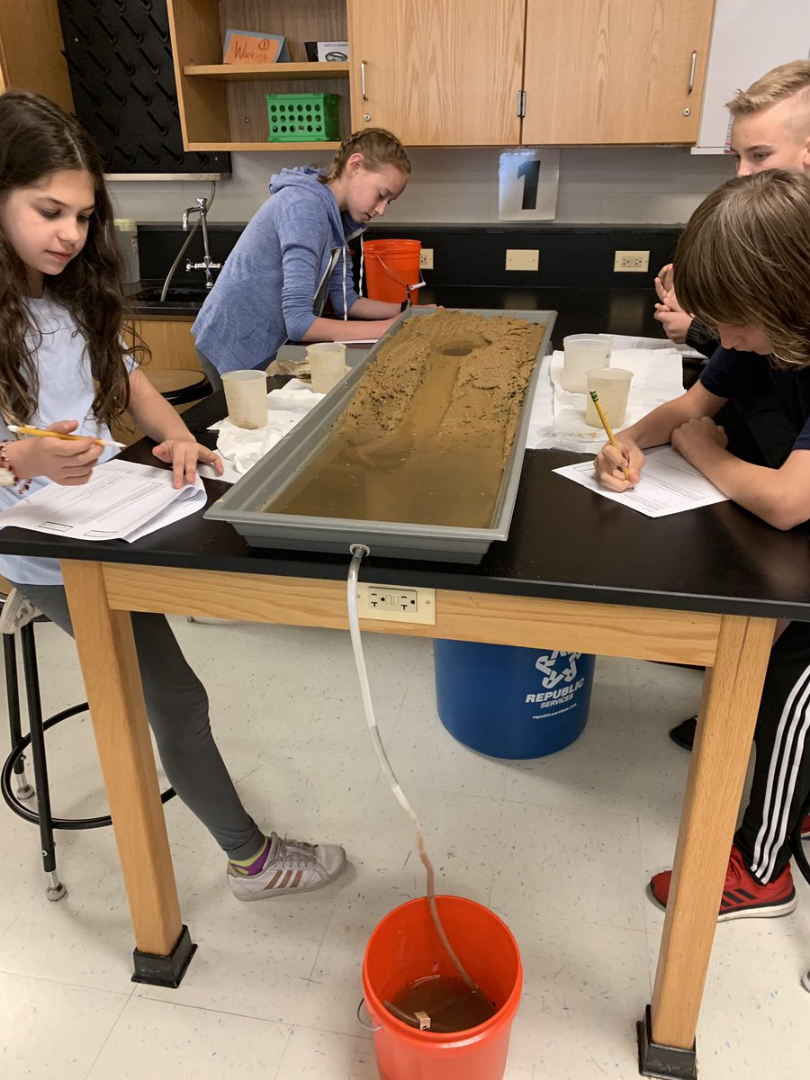 Suremrsgordon's tweet photo. S’s Develop and Use a Model 
to predict and then observe water using a stream table! It’s amazing to explore water in motion! #ngss #ASD4ALL @itbebrave @ActivateScience @IQWSTeducators #ITTeam6Two https://t.co/GJobW1zyv3