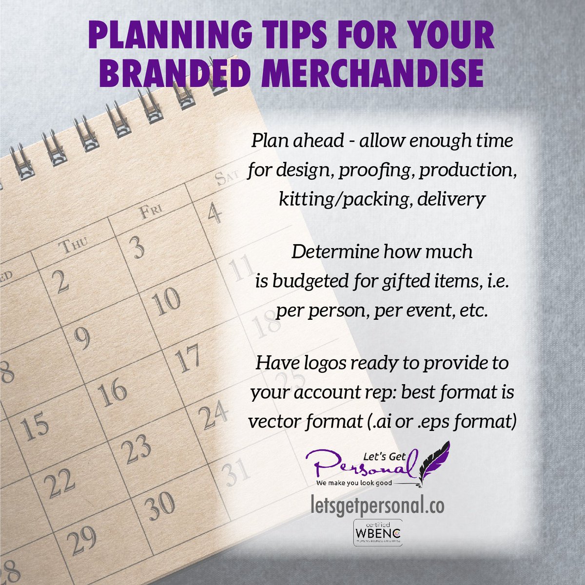 LGP_Promo's tweet image. Here are a few planning tips when considering #branded merchandise for your next event. #events #eventtech #eventplanninng #eventmarketing, #eventmanagement #eventbusiness #eventplatform #swagbag #meetingprofs #eventtechtalk #mixedreality #socialwall #livestream #2019events