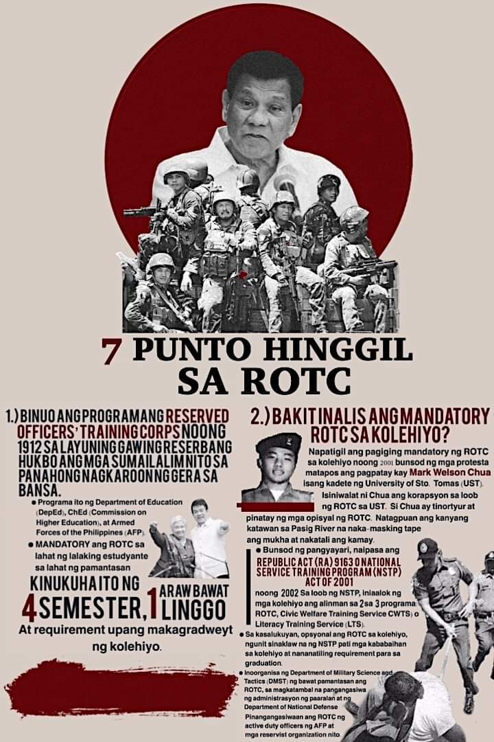 sarahelago's tweet photo. #OpposeMandatoryROTC #NoToMandatoryROTC 
From @KabataanPL Metro Manila https://t.co/rwINMPonir