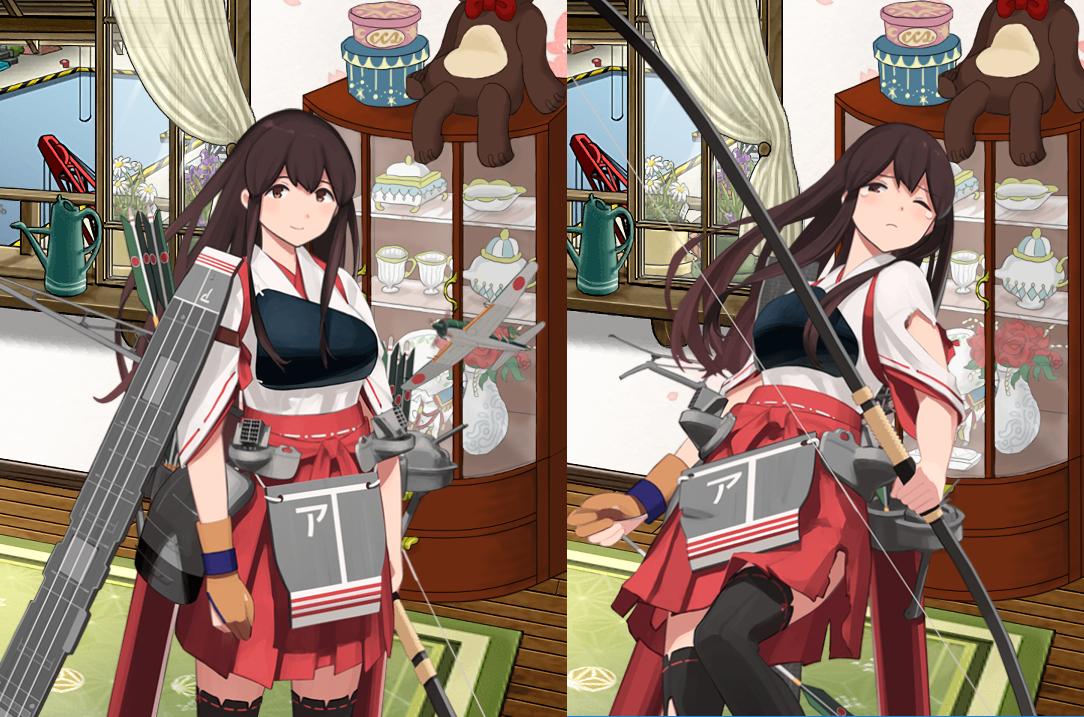 赤城改二おめでとー!!って5スロ!?!?搭載数は21/21/32/12/4と16/16/40/4/2。どっちがいいかな～ 