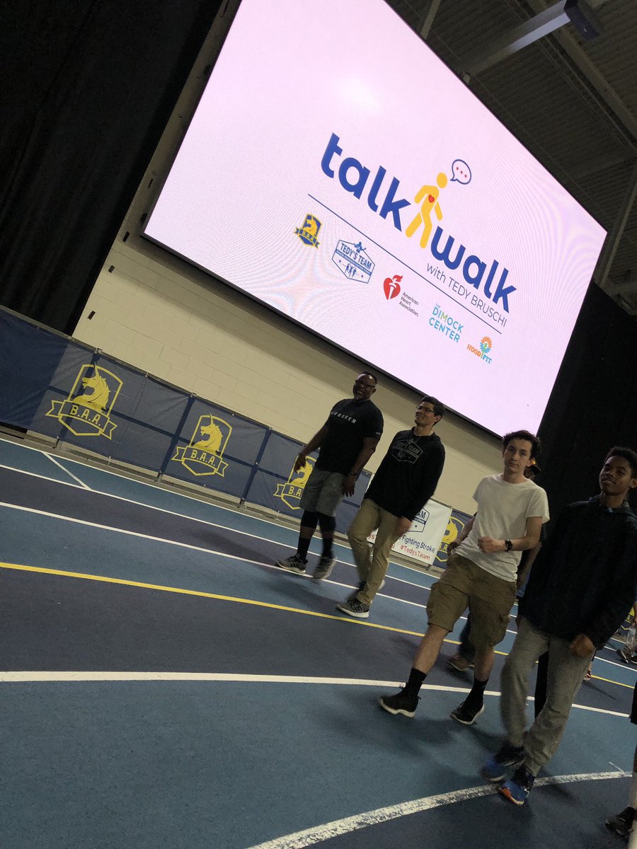 BAA's tweet photo. Hey, itโs @TedyBruschi talking and walking with @TedysTeam @HoodfitMa @TheDimockCenter and @AmericanHeartMA #TalknWalk #ReggieLewisCenter https://t.co/Yq2ieOjSiI