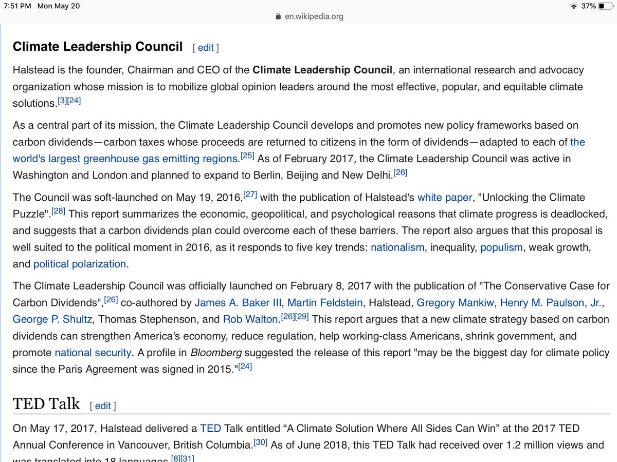 Halstead is also the founder, Chairman, and CEO of the “Climate Leadership Council,” which is active in DC, London, India, and where else but  #China.