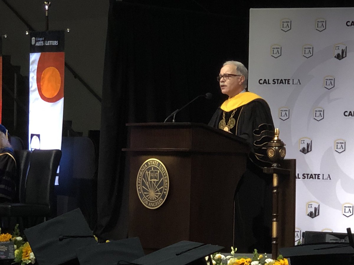 COECalStateLA's tweet photo. “Caring for one another is at the heart of education. You are Golden Eagles and you will soar.”

-President Covino https://t.co/oYeV7Ll9aE