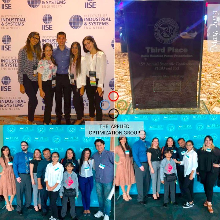 AppliedOptUPRM's tweet image. Two cities, two conferences, multiple disciplines, one The Applied Optimization Group #AOGAchievers #UPRMEngineering #UPRMSciences #PHSUPublicHealth #IsazaResearch #AOGManufacturing