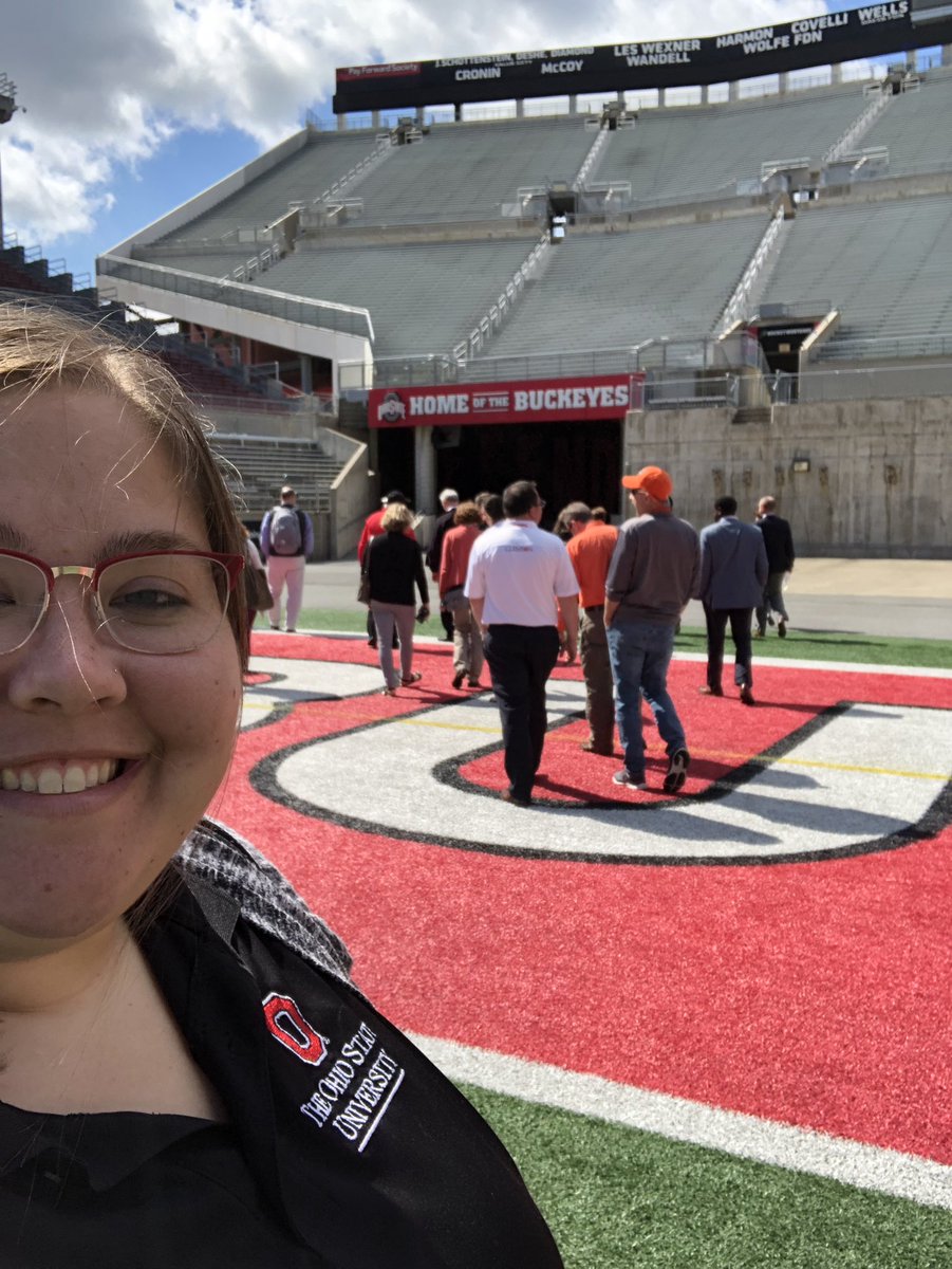 BrittanySavko's tweet photo. Great day 1 at #CompSym19! Fun morning organizing tours of Ohio Stadium for all our out-of-town guests, and finishing out the day discussing core competencies! https://t.co/lby5x2BcLZ