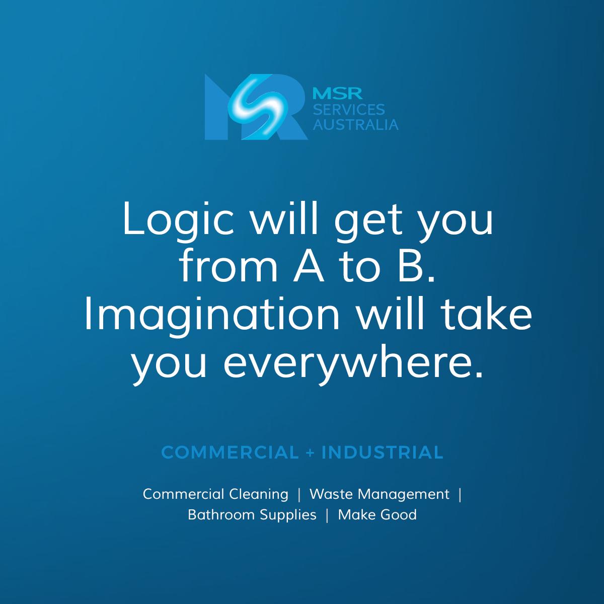 msrservicesau's tweet image. Business is about LOGIC - of course it is. We'd be ineffective and unpractical without logical, strategic thinking. But, more importantly - for the sake of the growth, longevity and genuine reach of your business is a different ingredient - IMAGINATION!