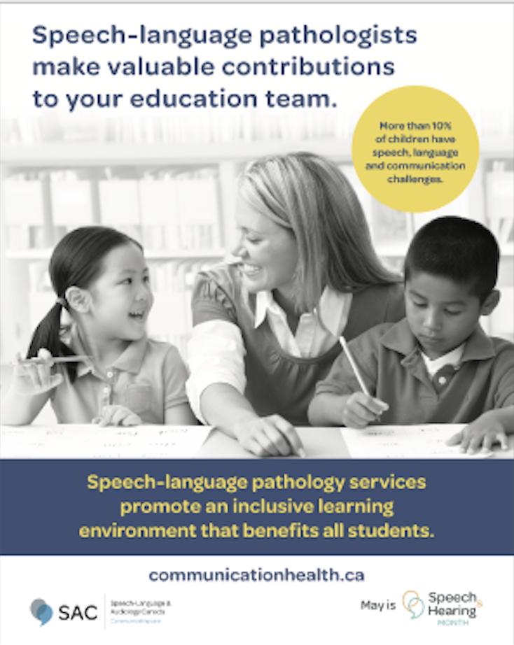 NSTeachersUnion's tweet photo. May is Speech and Hearing Month in Canada. Each and every day, Speech Language Pathologists help support students overcome obstacles and develop vital communication skills. #nsed https://t.co/8k1mbIqrhB