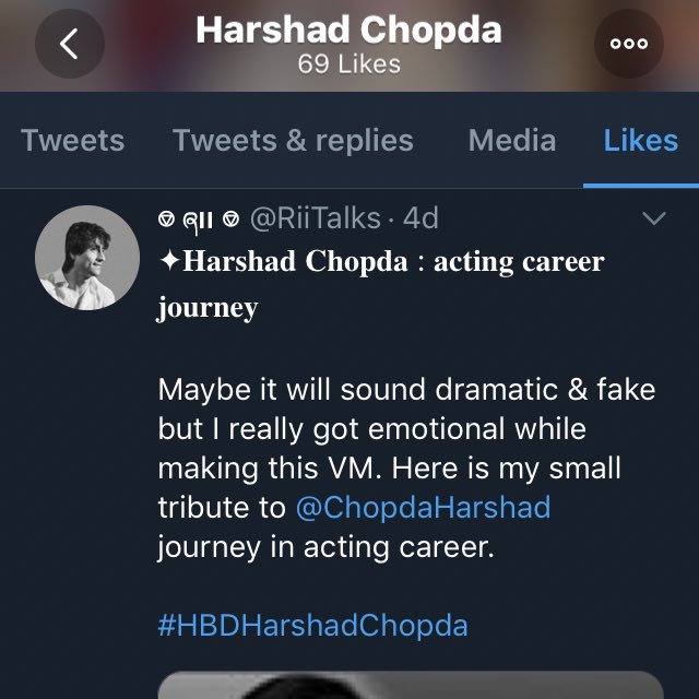 RiiTalks's tweet photo. 21.5.2019

I DONT KNOW HOW TO REACT I WAS NOT PREPARED FOR THIS MOMENT😭

FINALLY @ChopdaHarshad NOTICED MY VM &amp; HE LIKED 

THANK U SM EVERYONE😭❤️ https://t.co/paSIxaEuu5
