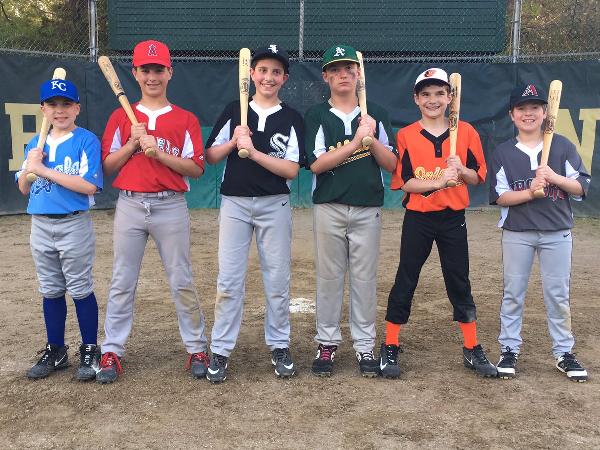 WOOD BAT WONDERS! Monday marked the start of NRLL’s Wood Bat Week, sponsored by the North Reading Diamond Club. Pictured after Monday’s Majors games are (left to right) Jackson Wesley, Ryan Labb, Dylan Oliveira, Jason Curran, Duncan Gulino, and Tommy Gazda.