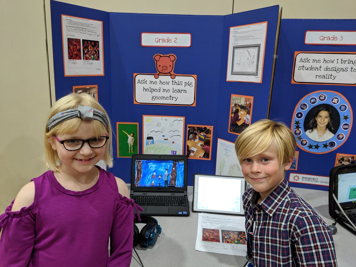 Roosevelt students participate in the annual district tech showcase. #EngageD64