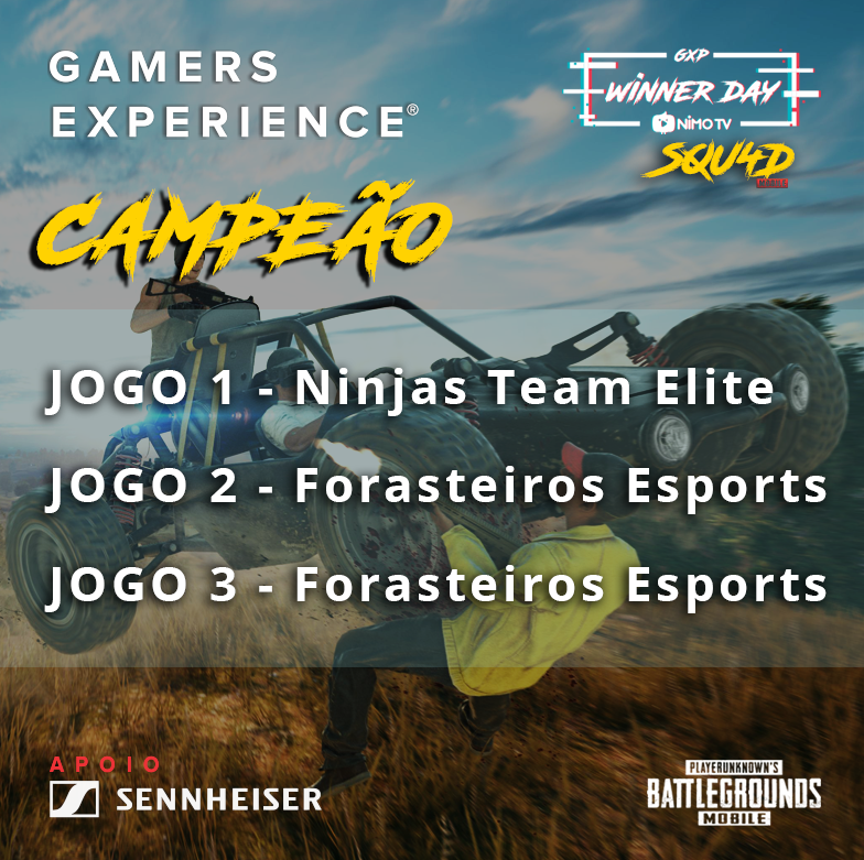 gamersxp_'s tweet photo. 🐔WINNER WINNER CHICKEN DINNER 🐔
As equipes vencedoras do Winner Day SQU4D Mobile:
JOGO 1 - Ninjas Team Elite
JOGO 2 - Forasteiros Esports
JOGO 3 - Forasteiros Esports
Parabéns aos SQU4DS! 🏆🥇
#NimoTV #esport #campeonato #squad #PUBG_MOBILE https://t.co/2ZIK0gtSTp