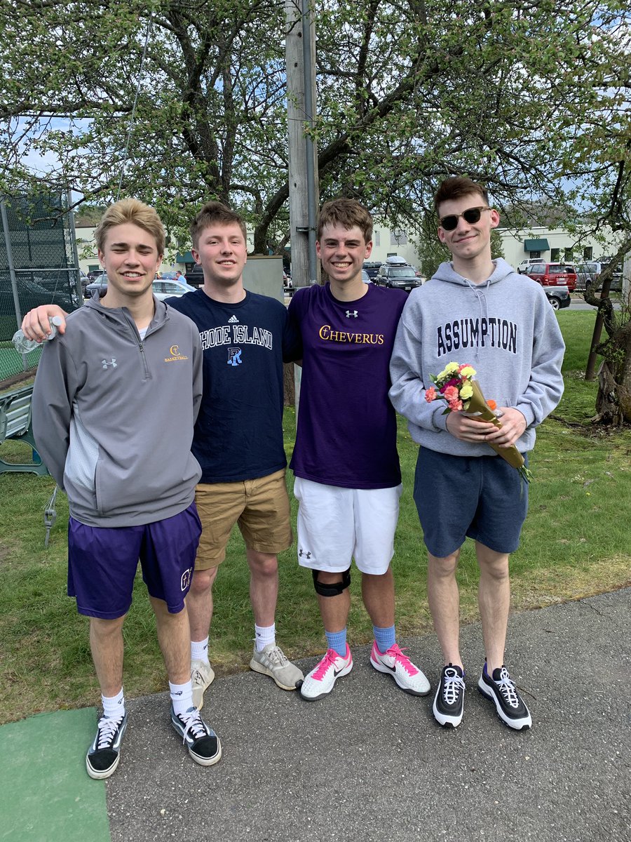 Congratulations to our lone boys tennis senior, Cam Harris. We had a great celebration with his parents, grandparents, cousin and teammates/friends since kindergarten! Best of luck next year Cam and thanks for making Cheverus proud.
